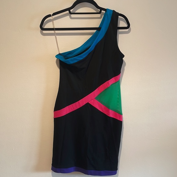 Umgee brand : 80s style dress with mesh cut out - Picture 2 of 3